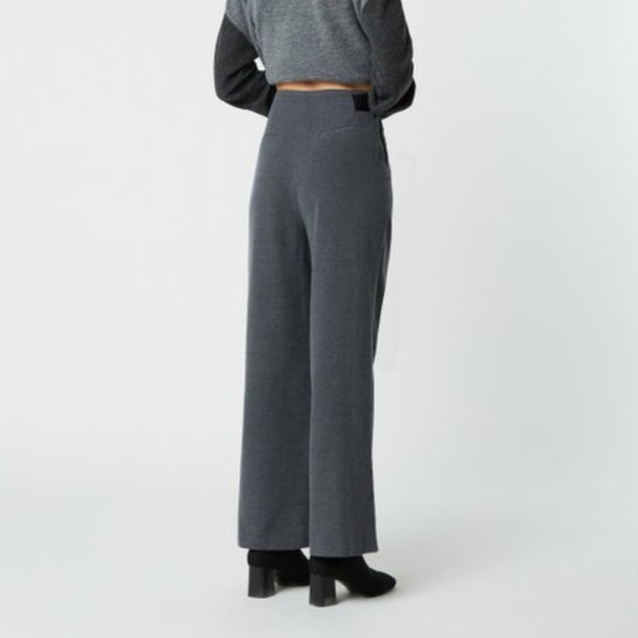 Oak + Fort Grey Herringbone Slouchy Belt Pants - Picture 2 of 6
